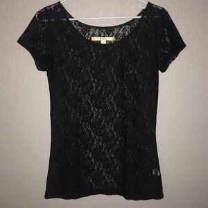 Black lace Lauren Conrad shirt size small